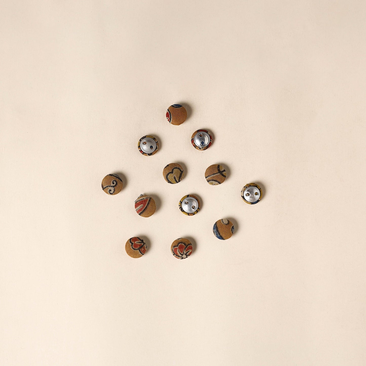 Brown Handmade Fabric Button Small at iTokri