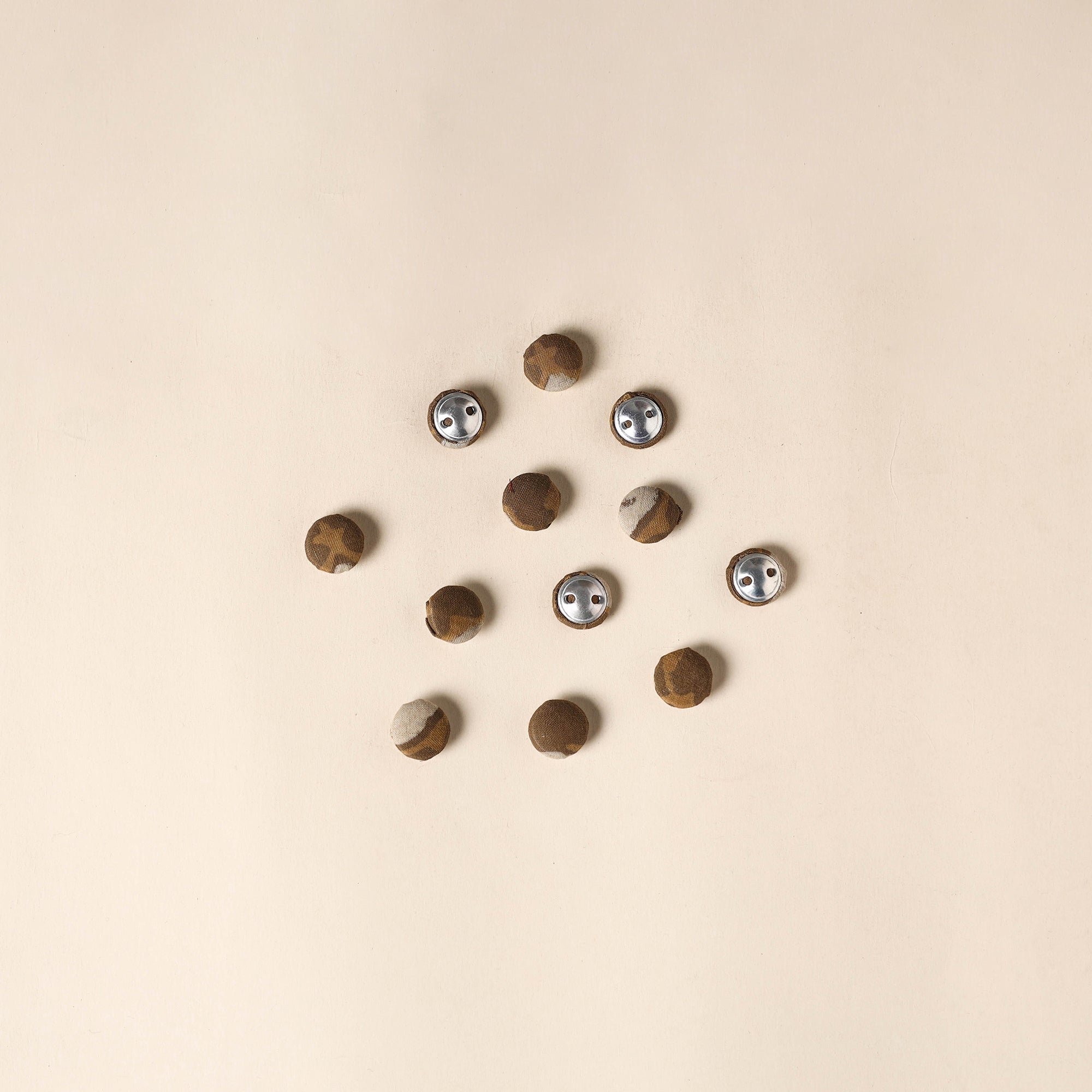 Maroon - 1.5cm Handmade Fabric Button Small (Set Of 12) 45