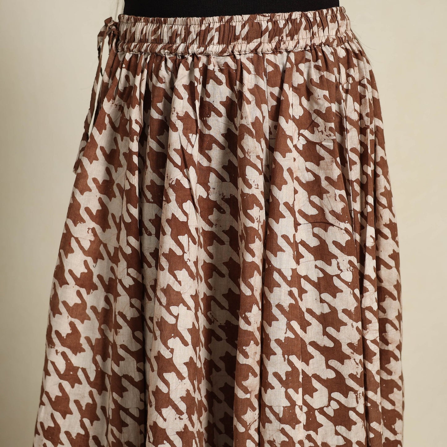 Buy 24 Kali Brown Patchwork Batik Print Cotton Long Skirt