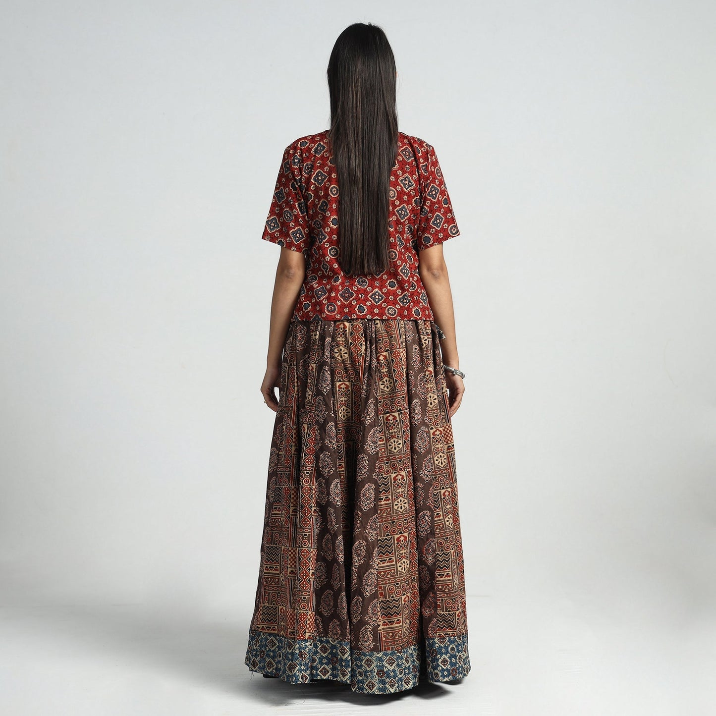 ajrakh long skirt
