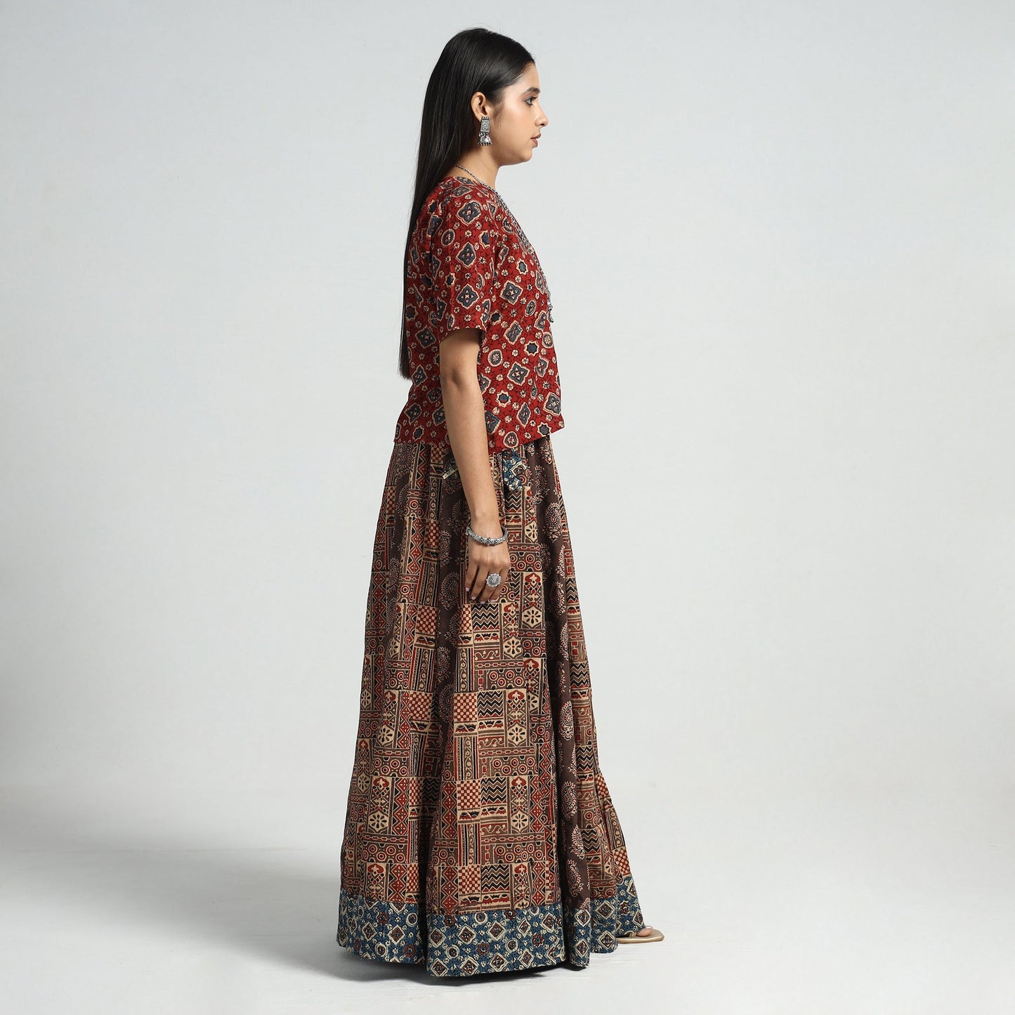 ajrakh long skirt