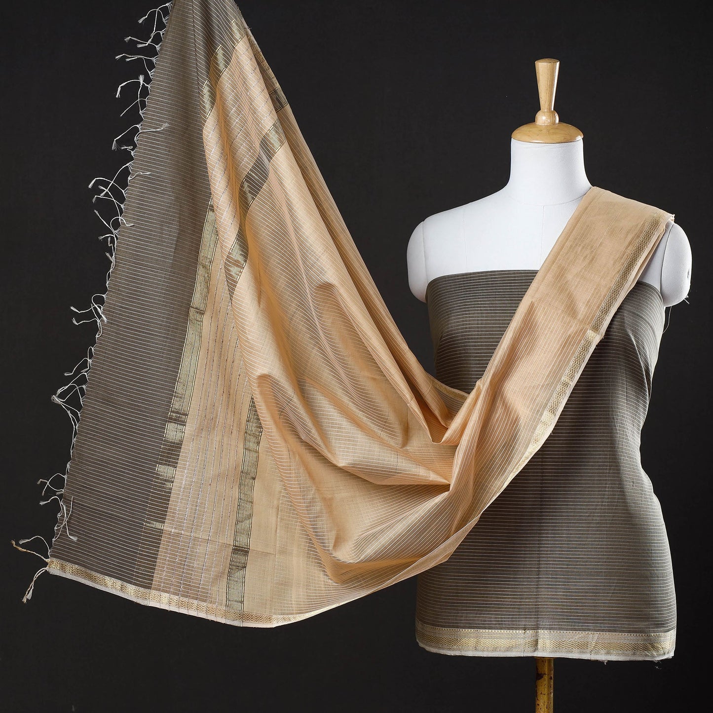 2pc Handloom Silk Cotton Maheshwari Dress Material