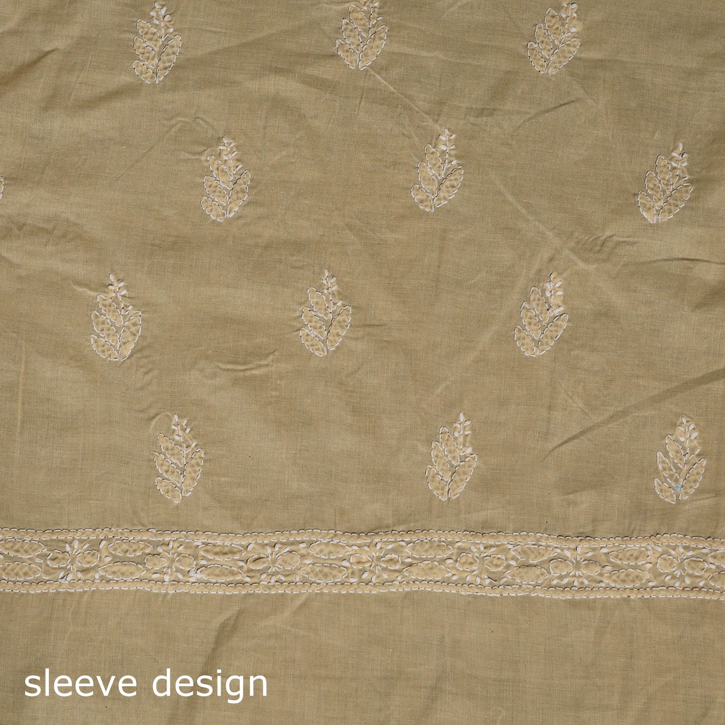 Buy Brown 3pc Cotton Lucknow Embroidery Chikankari Dress Material