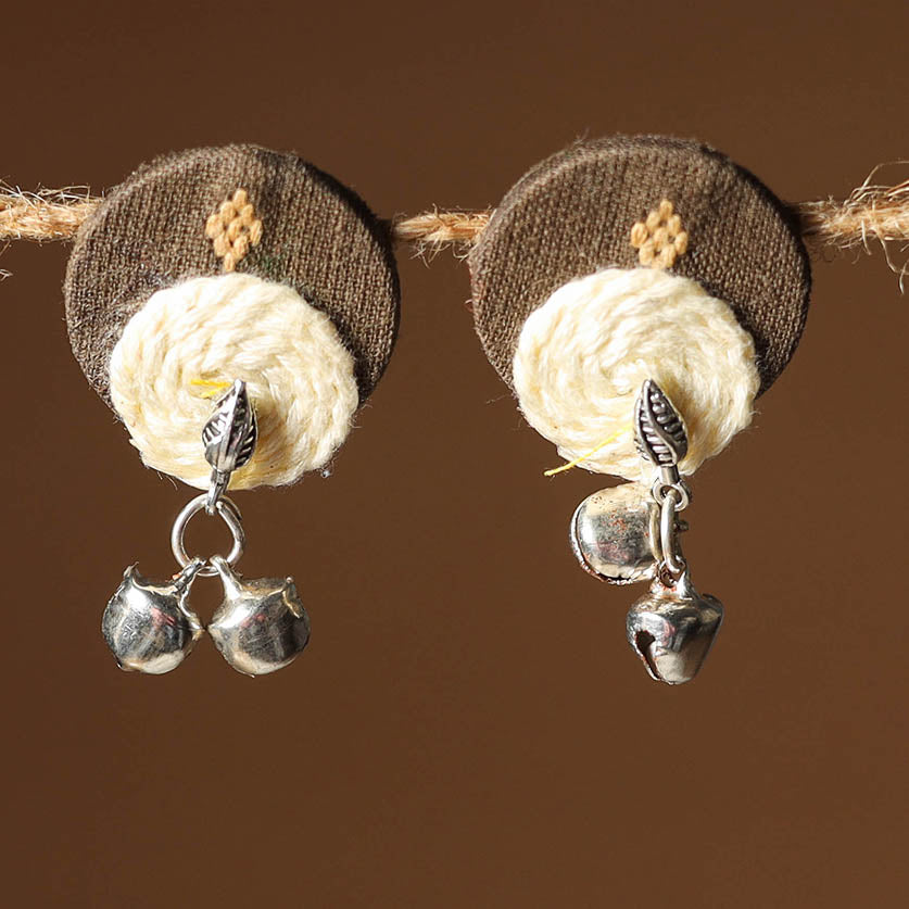 Brown Nikhat Thread Work GS Fabart Earrings