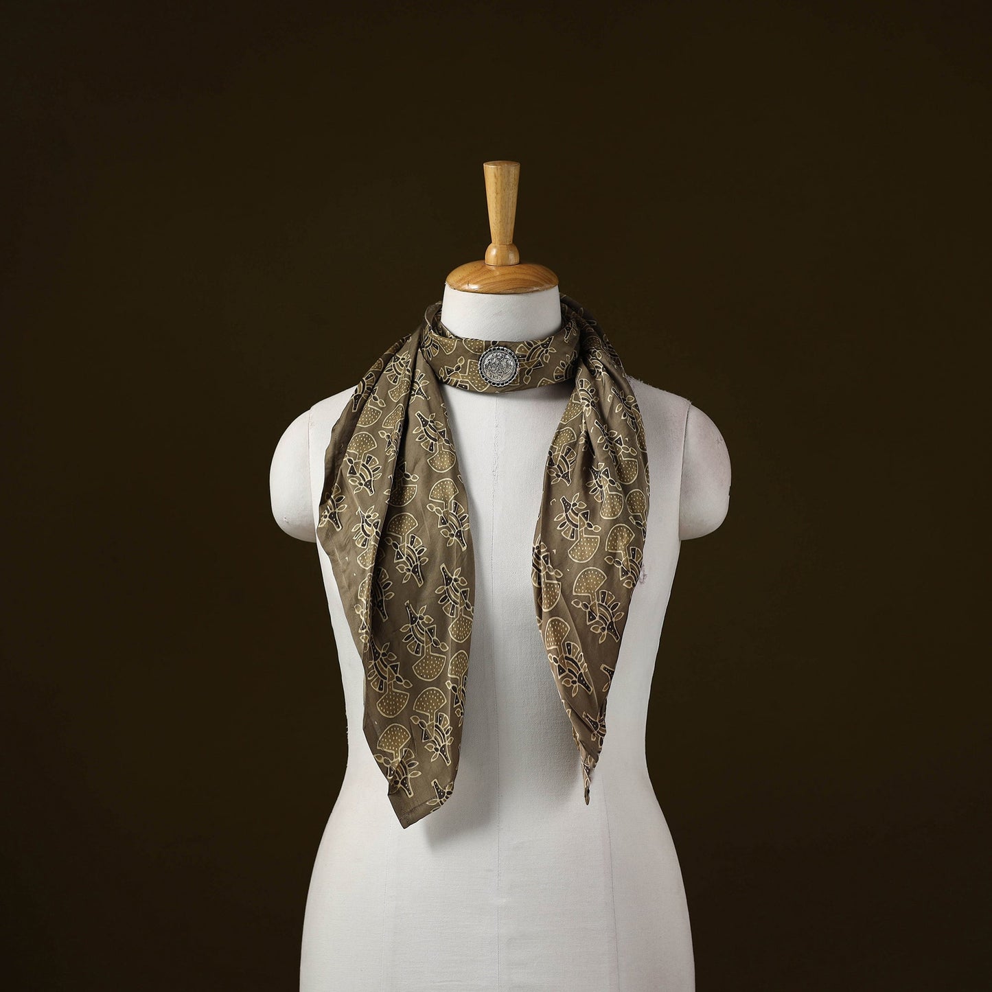 Modal silk pendant necklace scarf 38 - handcrafted