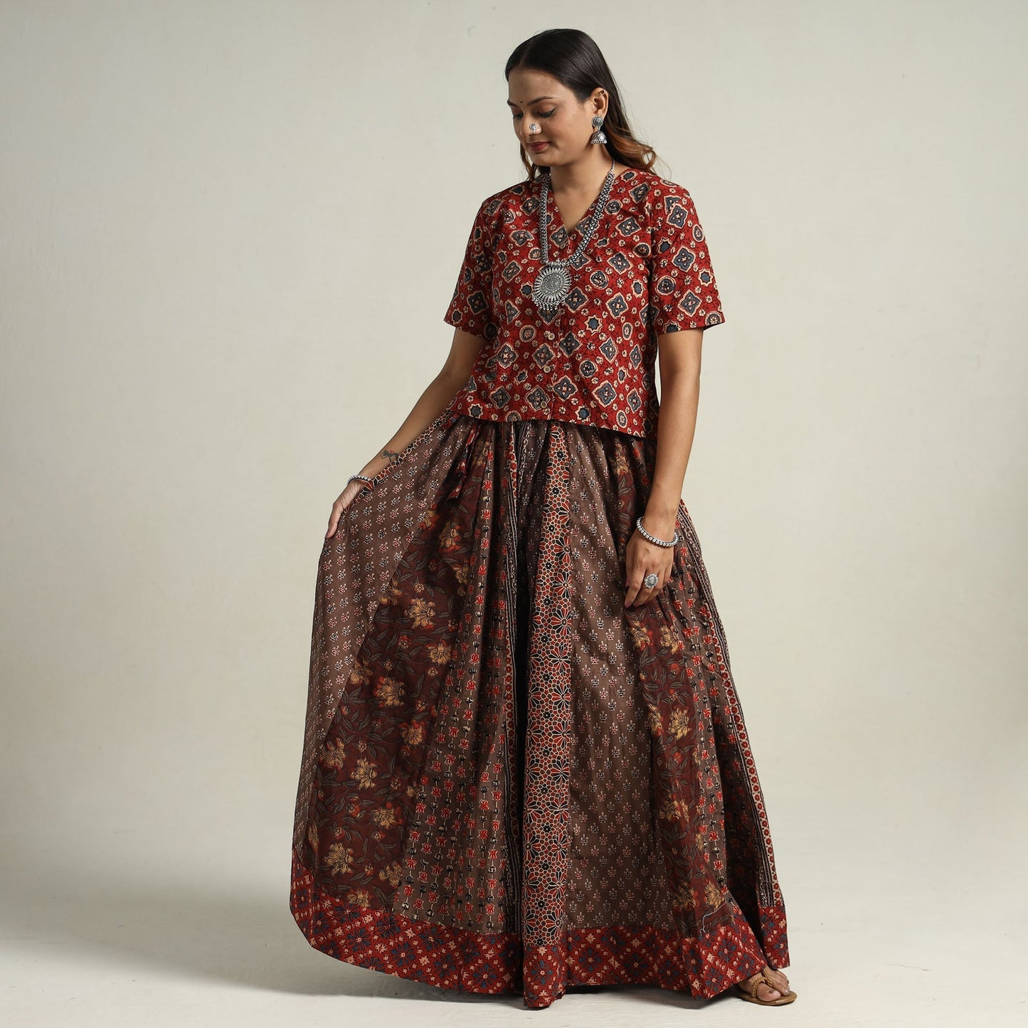 Ajrakh Patchwork Skirt