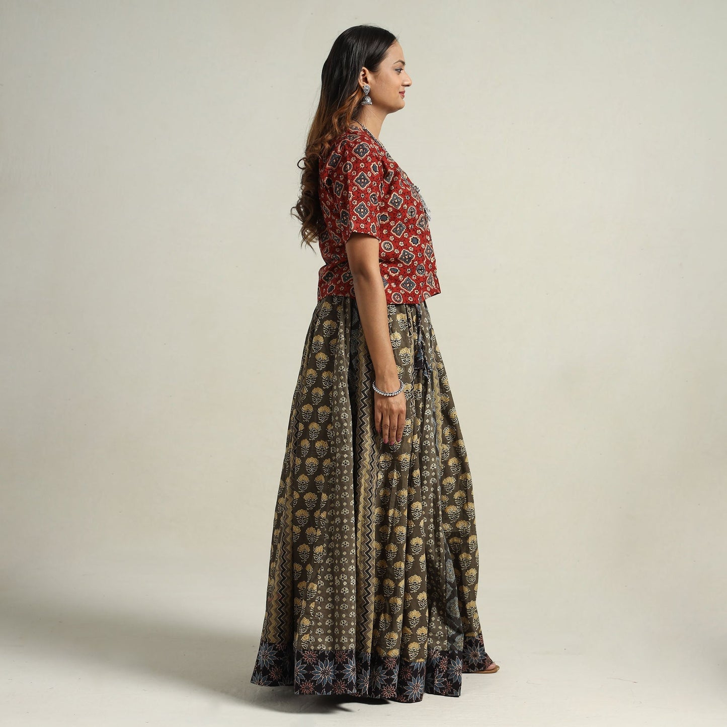 Ajrakh Patchwork Skirt