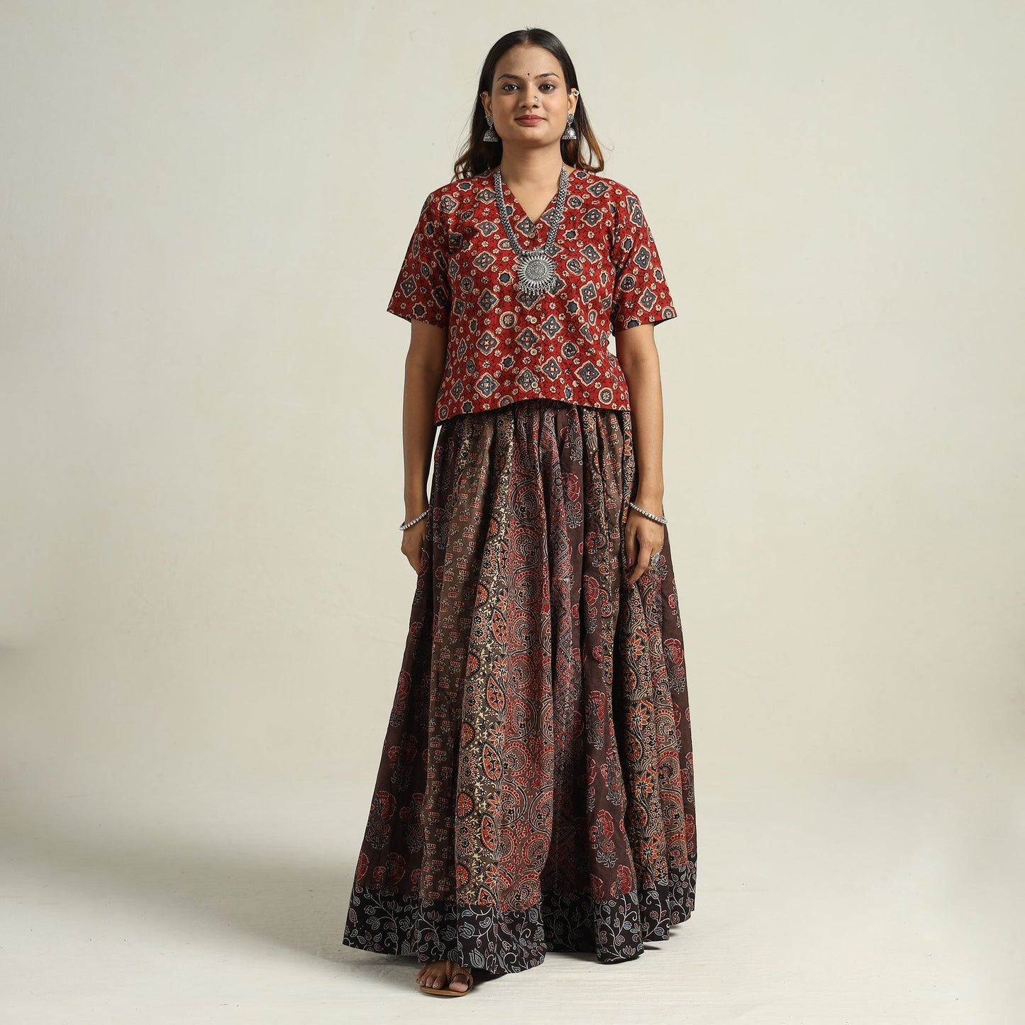 Ajrakh Patchwork Skirt