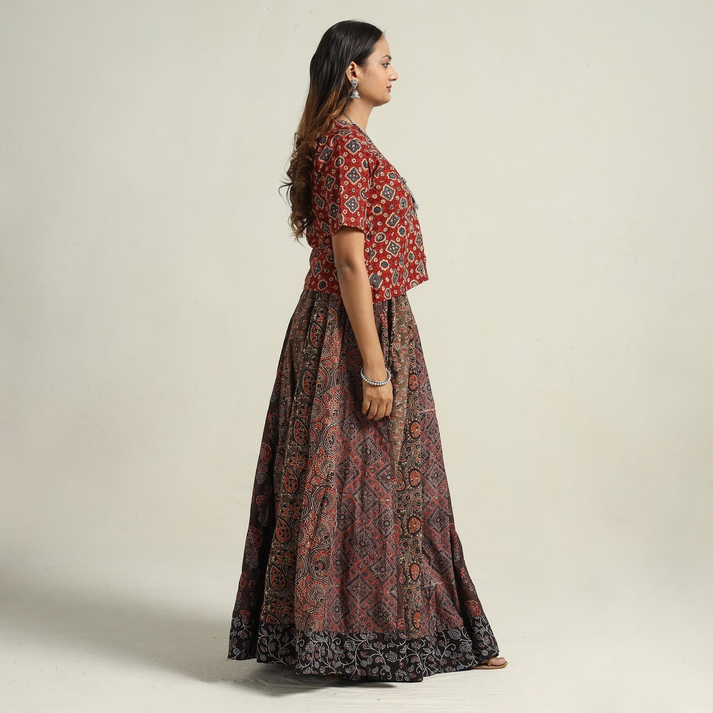 Ajrakh Patchwork Skirt