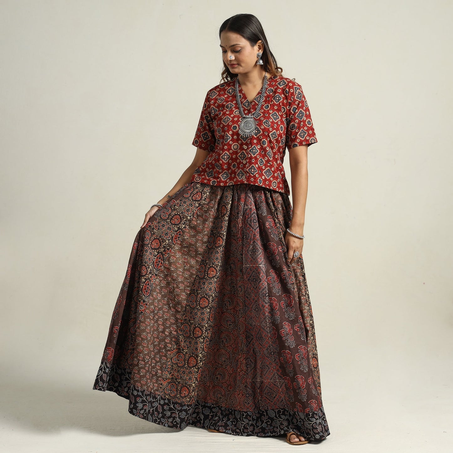 Ajrakh Patchwork Skirt