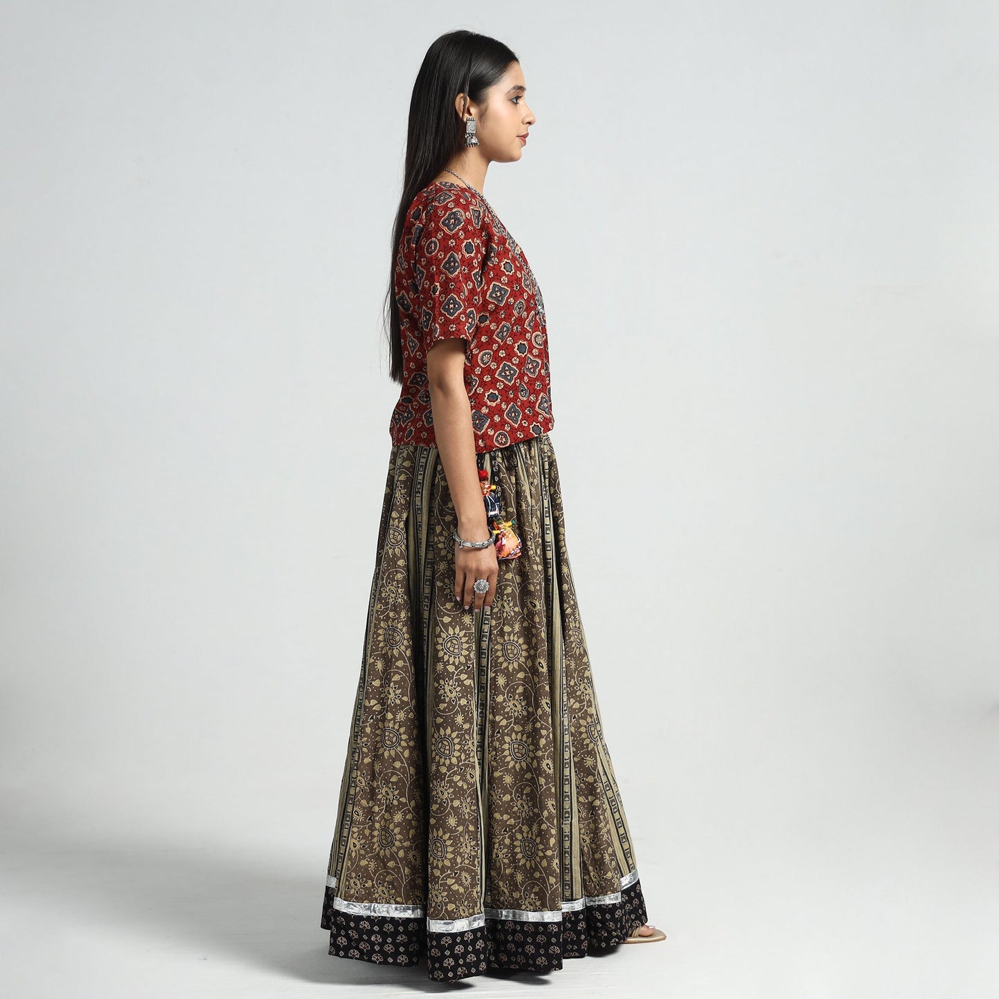 ajrakh cotton skirt