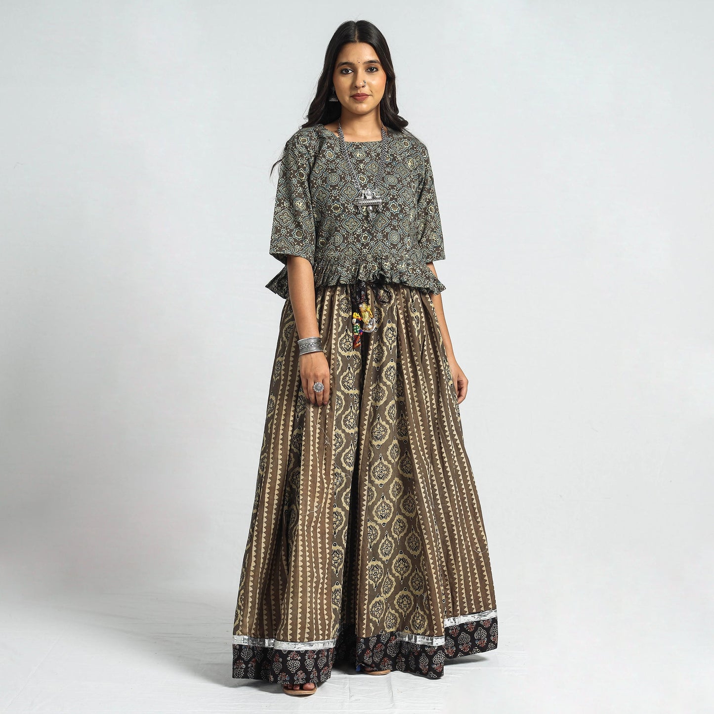 ajrakh long skirt