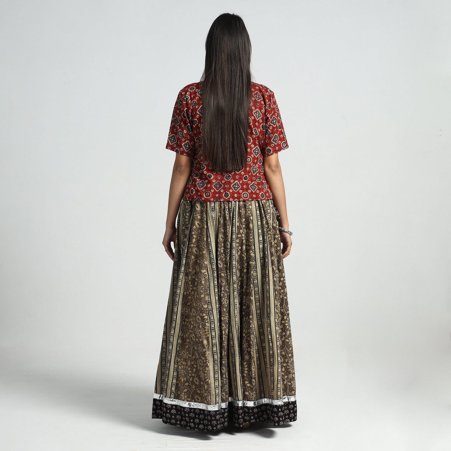 ajrakh cotton skirt
