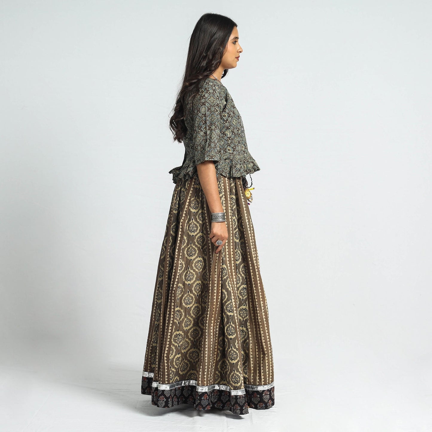 ajrakh long skirt