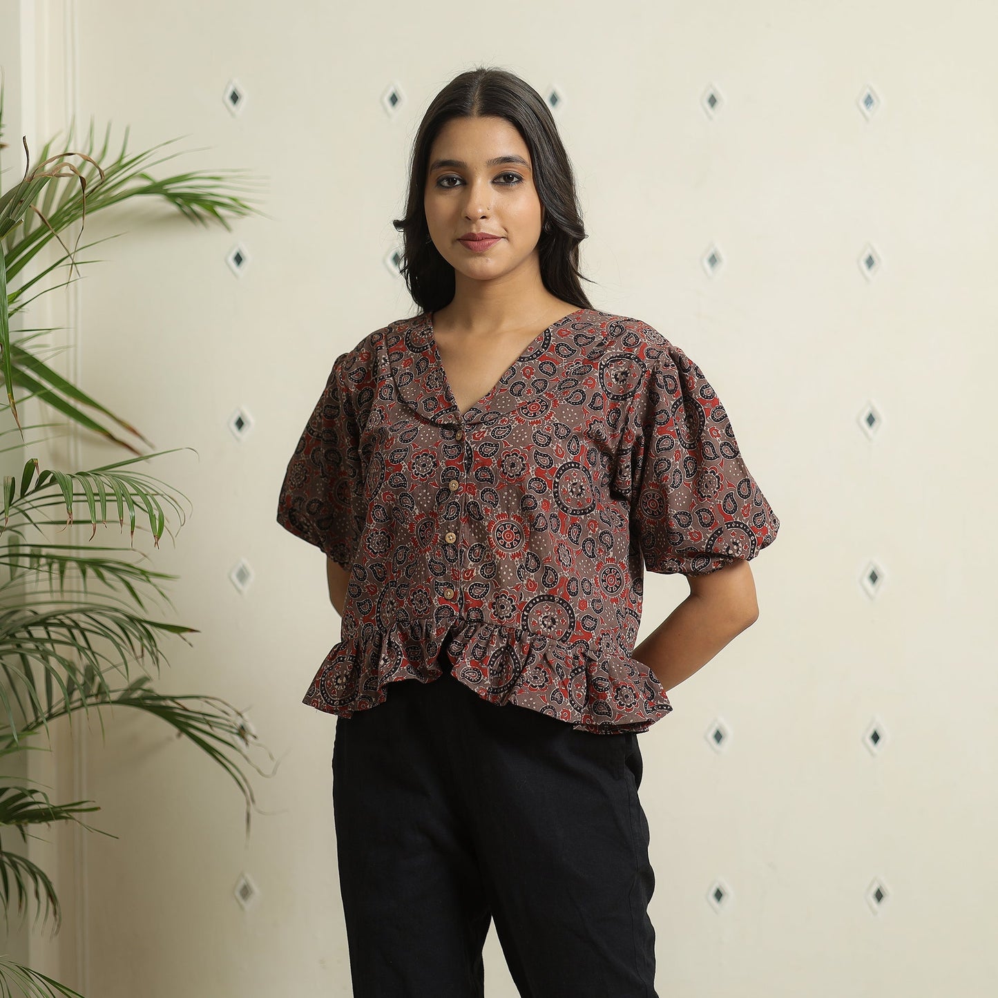 Ajrakh Crop Top