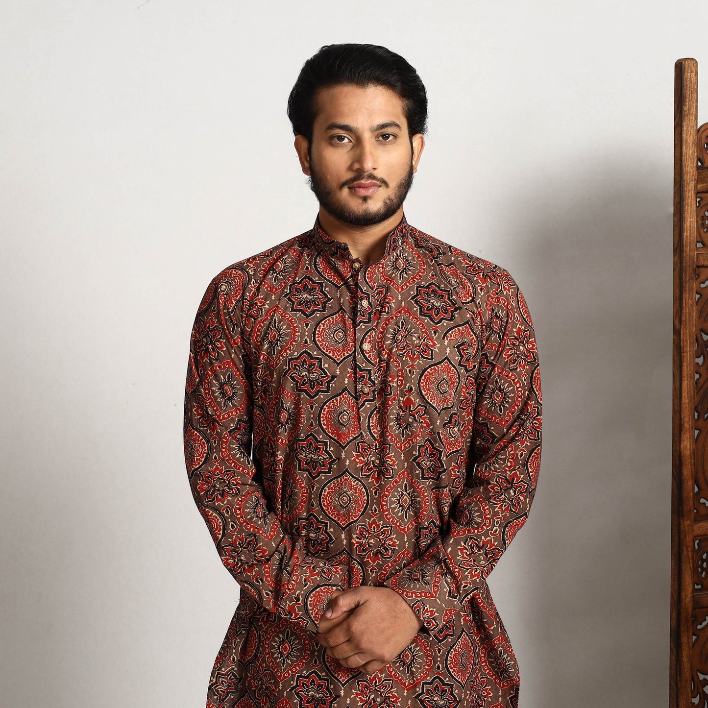 Ajrakh Men Long Kurta