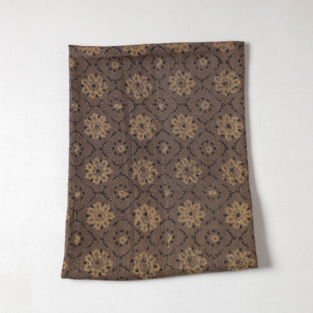 Ajrakh Block Printing Natural Dyed Pure Wool Precut Fabric