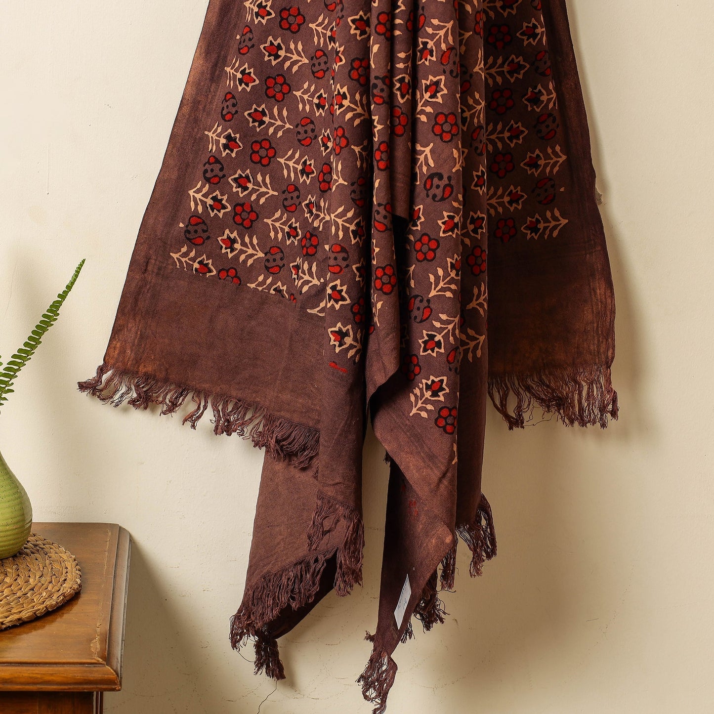 Buy Block Print Cotton Ajrakh Handloom Towel