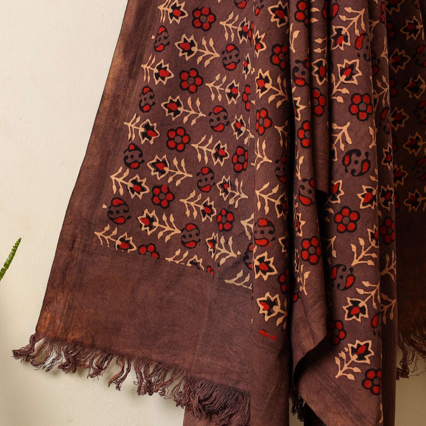 Buy Block Print Cotton Ajrakh Handloom Towel
