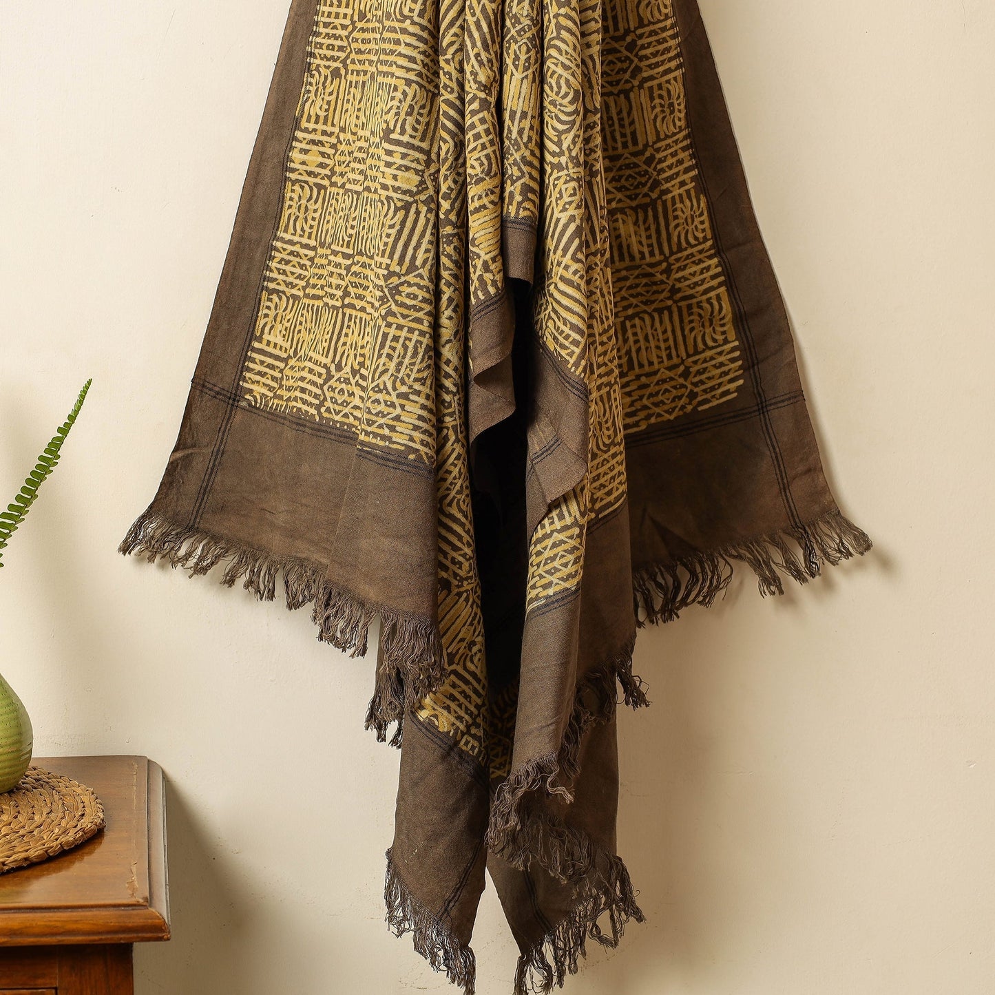 Brown Block Print Cotton Ajrakh Handloom Towel