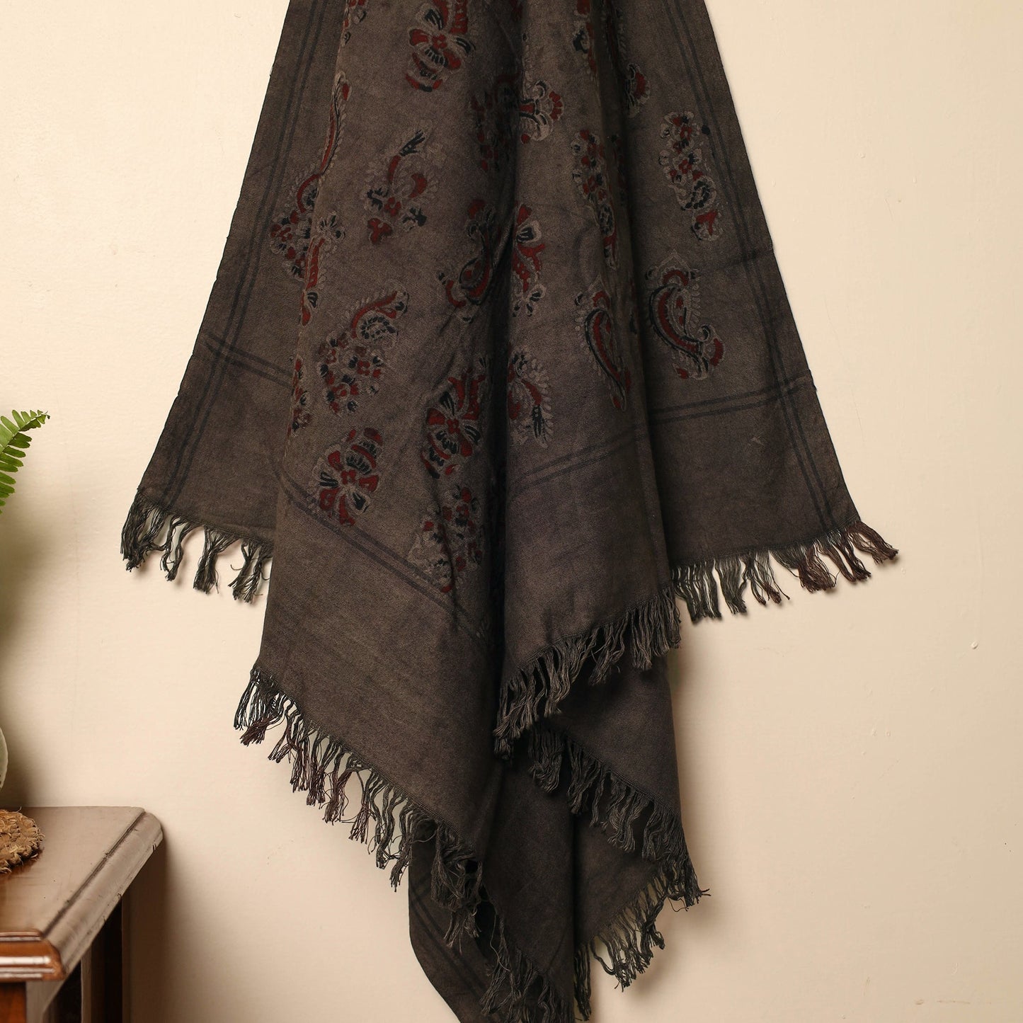 Brown Block Print Cotton Ajrakh Handloom Towel