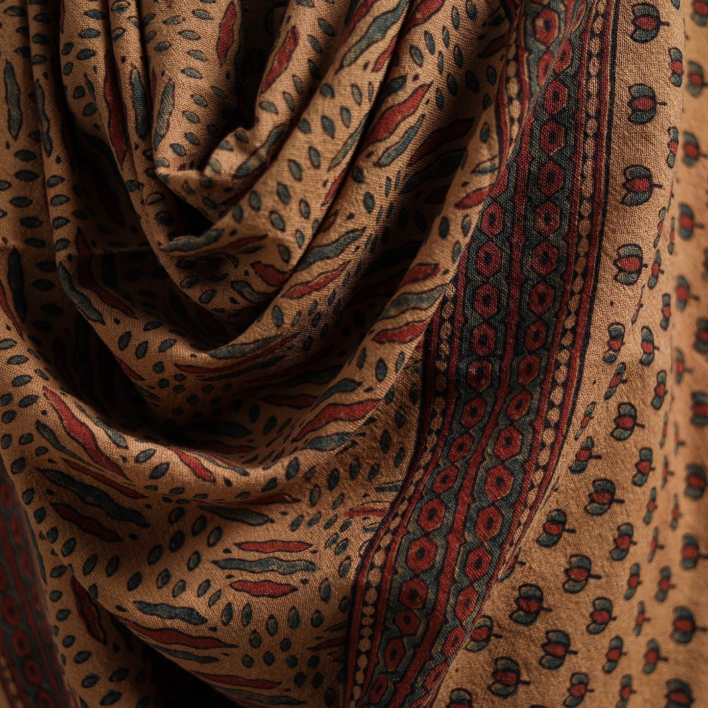 Hand natural dyed handwoven acrylic wool shawl 16
