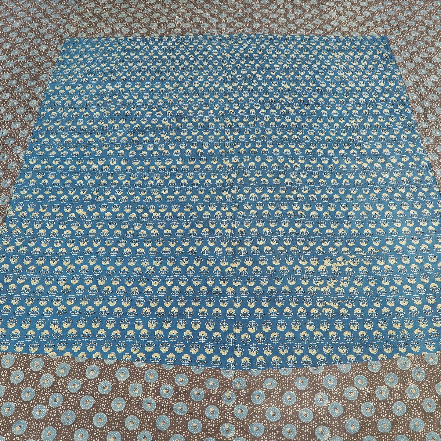 Buy Ajrakh Patch Tukdi Kaam Cotton Double Bed Cover with Pillow Covers Online l iTokri.com