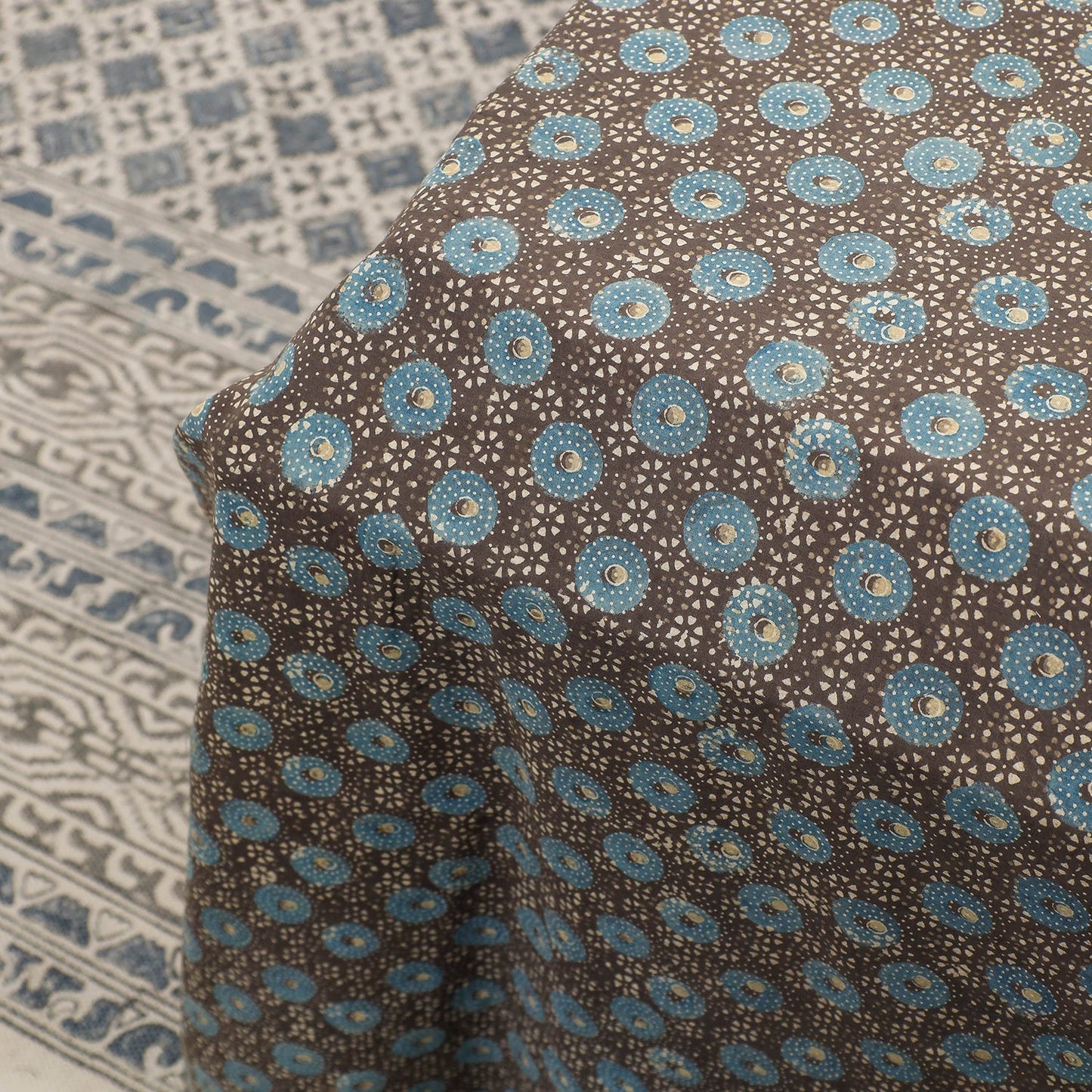 Buy Ajrakh Patch Tukdi Kaam Cotton Double Bed Cover with Pillow Covers Online l iTokri.com