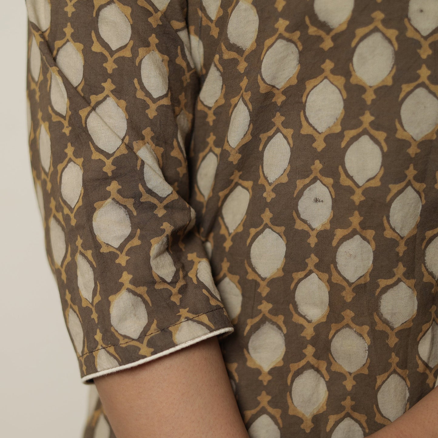 Akola Hand Block Printed Cotton Long Straight Kurta 09 Online