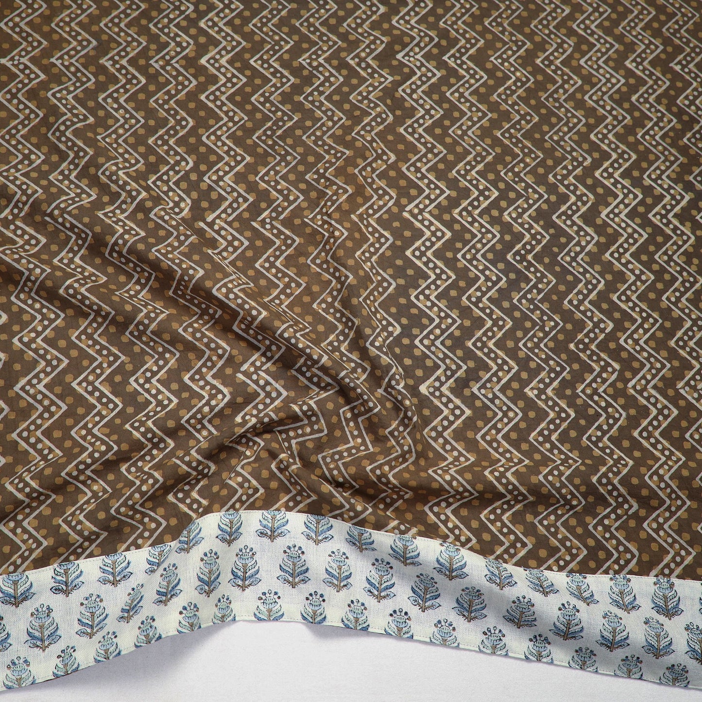 Shop Brown Akola Block Printed Cotton Blouse Piece Piece