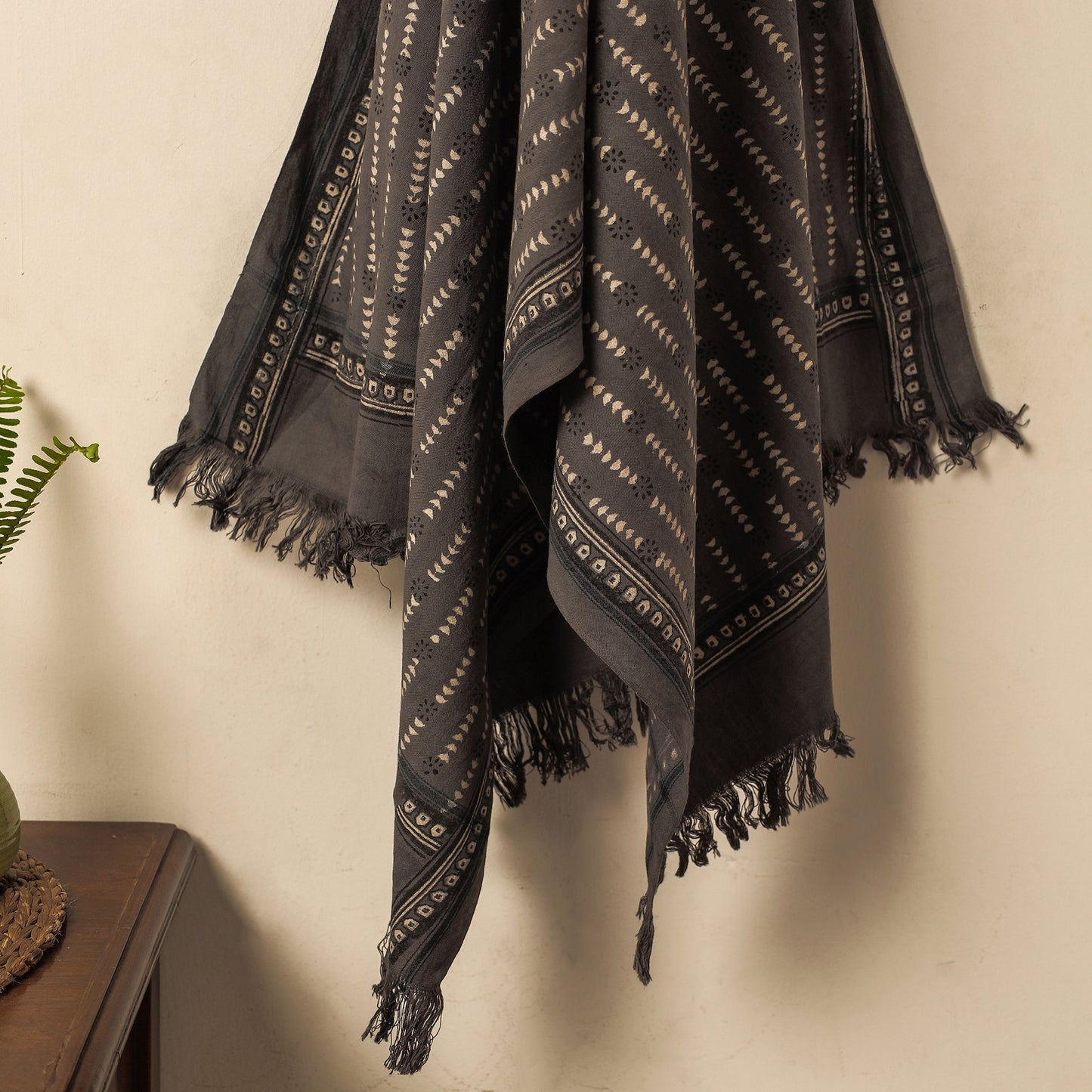 Brown Akola Block Printed Pure Handloom Cotton Towel