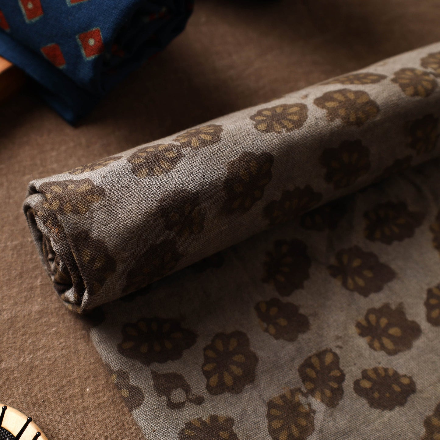 Brown Akola Block Printed Pure Handloom Cotton Towel