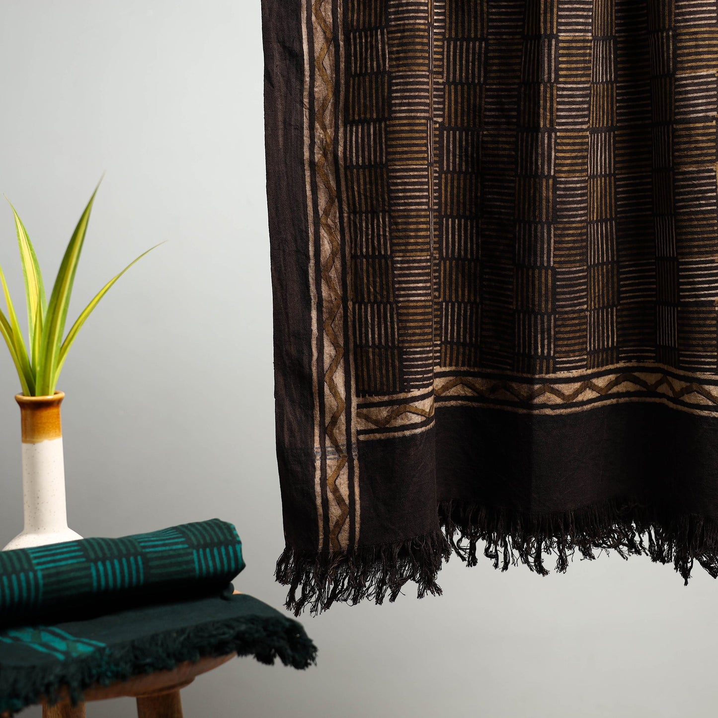 Brown Akola Block Print Pure Handloom Cotton Towel