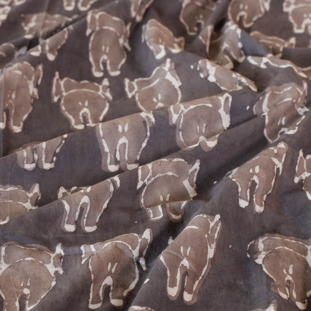 Brown - Block Art Print Cotton Single Bindaas Bed Sheet (93 x 60 in)