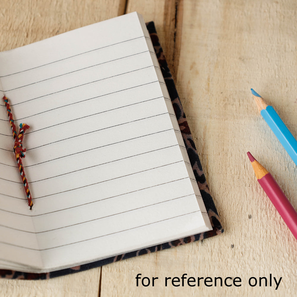 Art Block Print Fabric Cover Handmade Paper Notebook