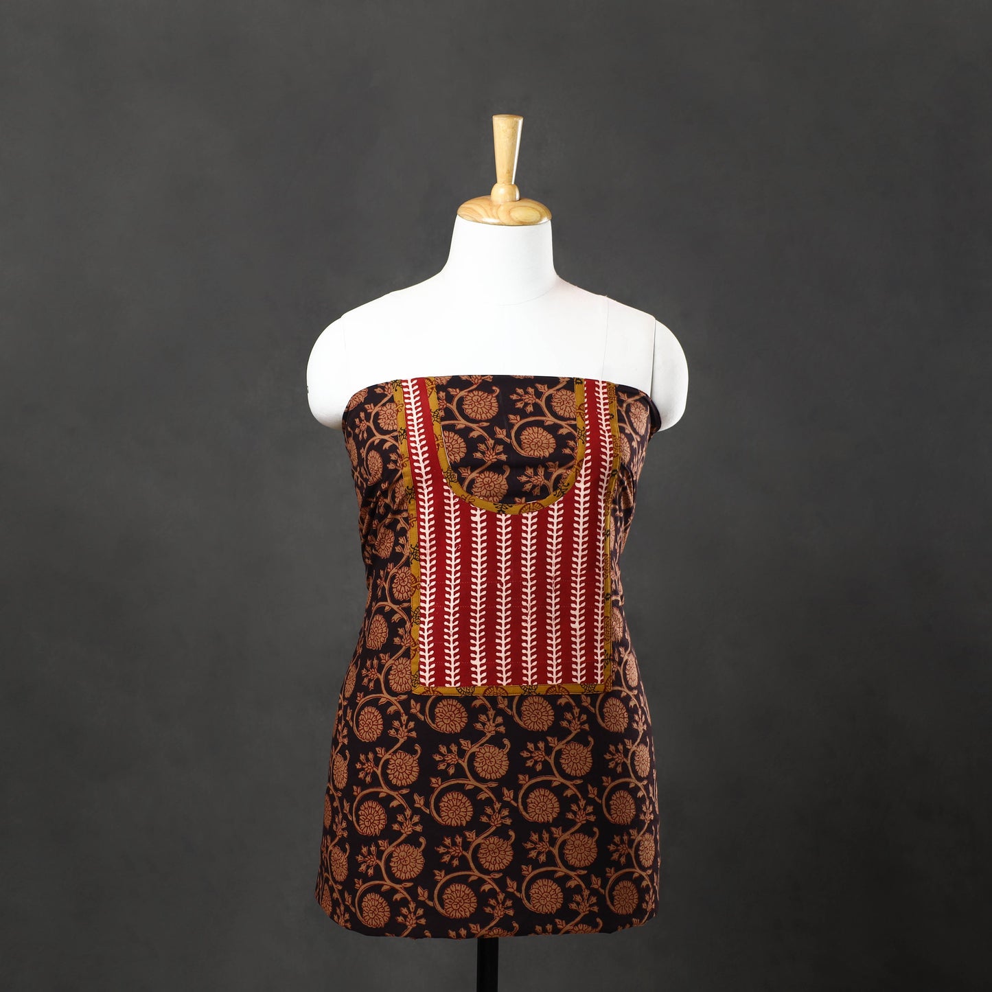 Brown - bagh cotton unstitched kurta material