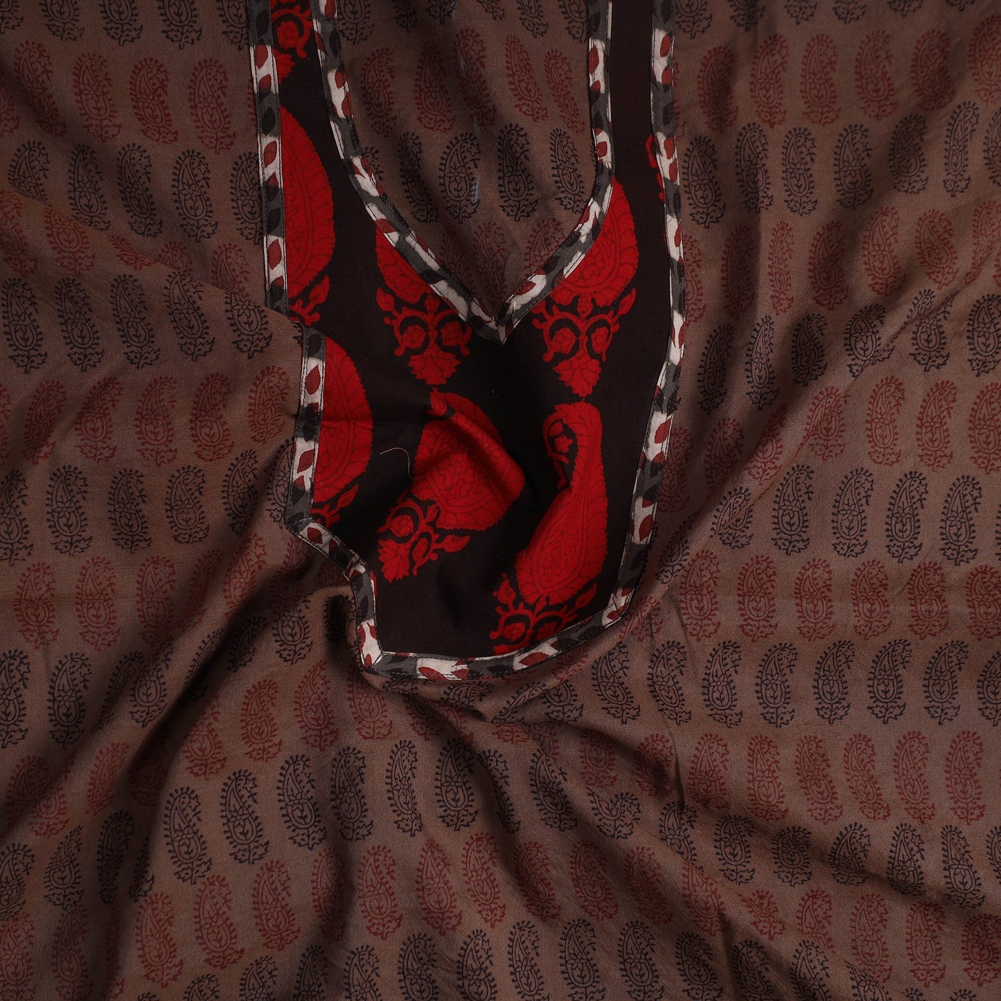 Brown - bagh cotton unstitched kurta material