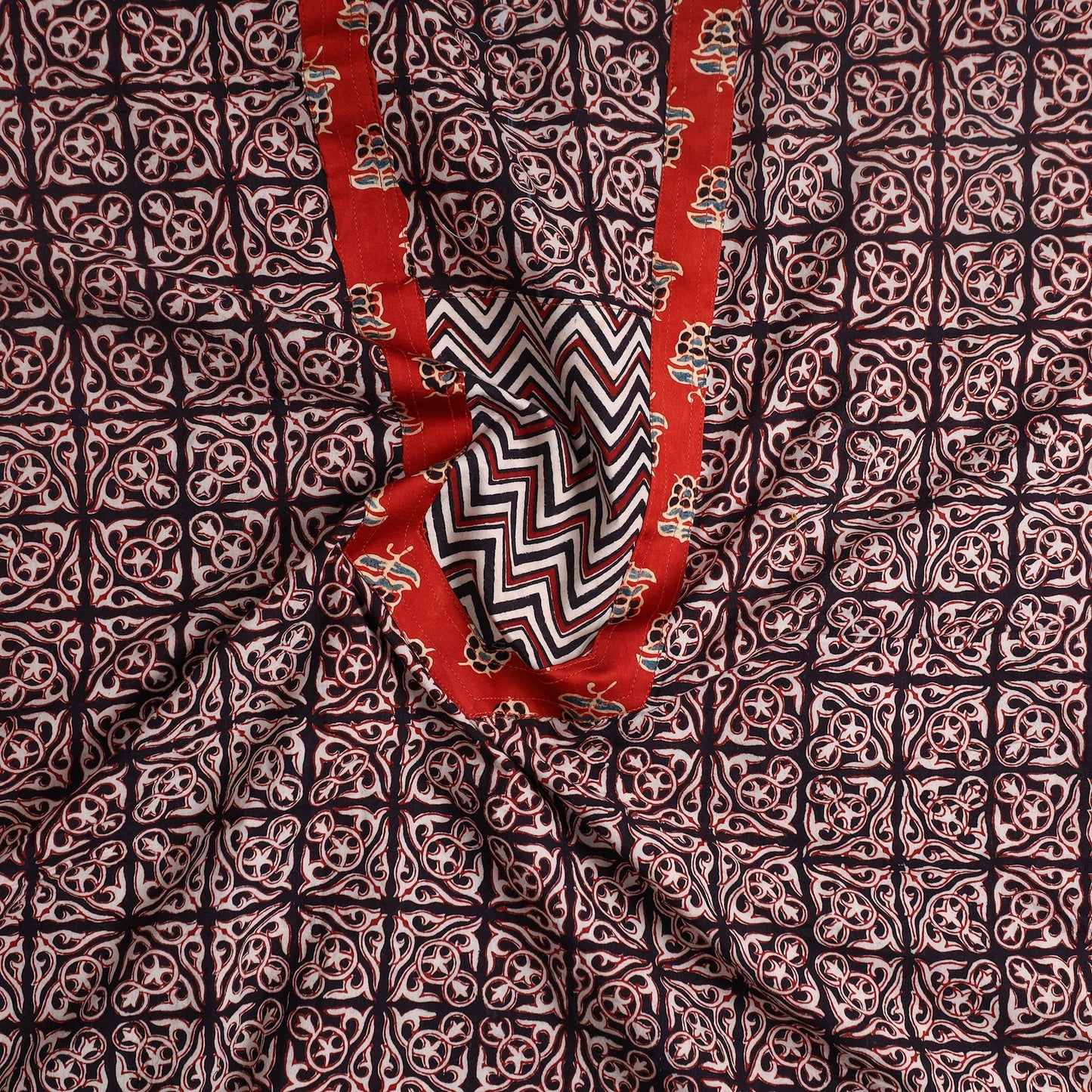 Brown - bagh cotton unstitched kurta material