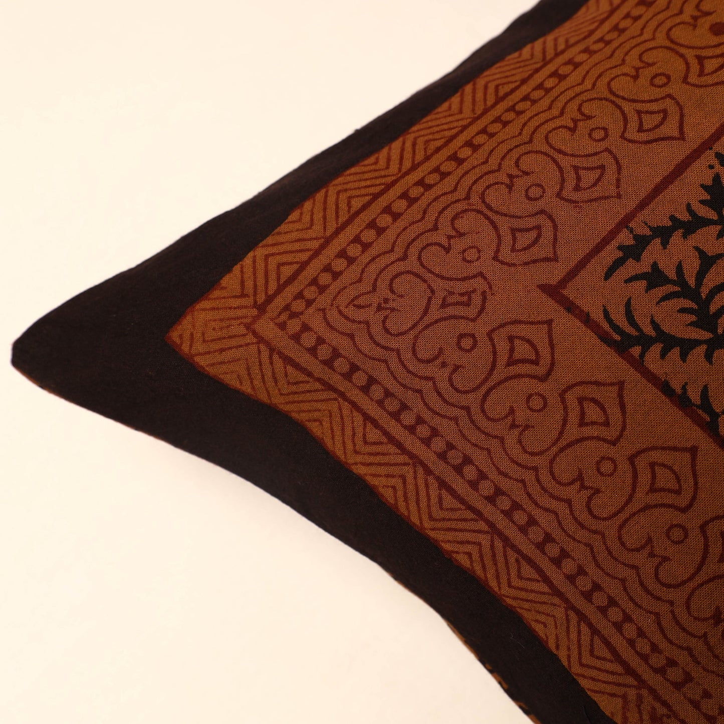 Brown Bagh Block Printed Cotton Cushion Cover