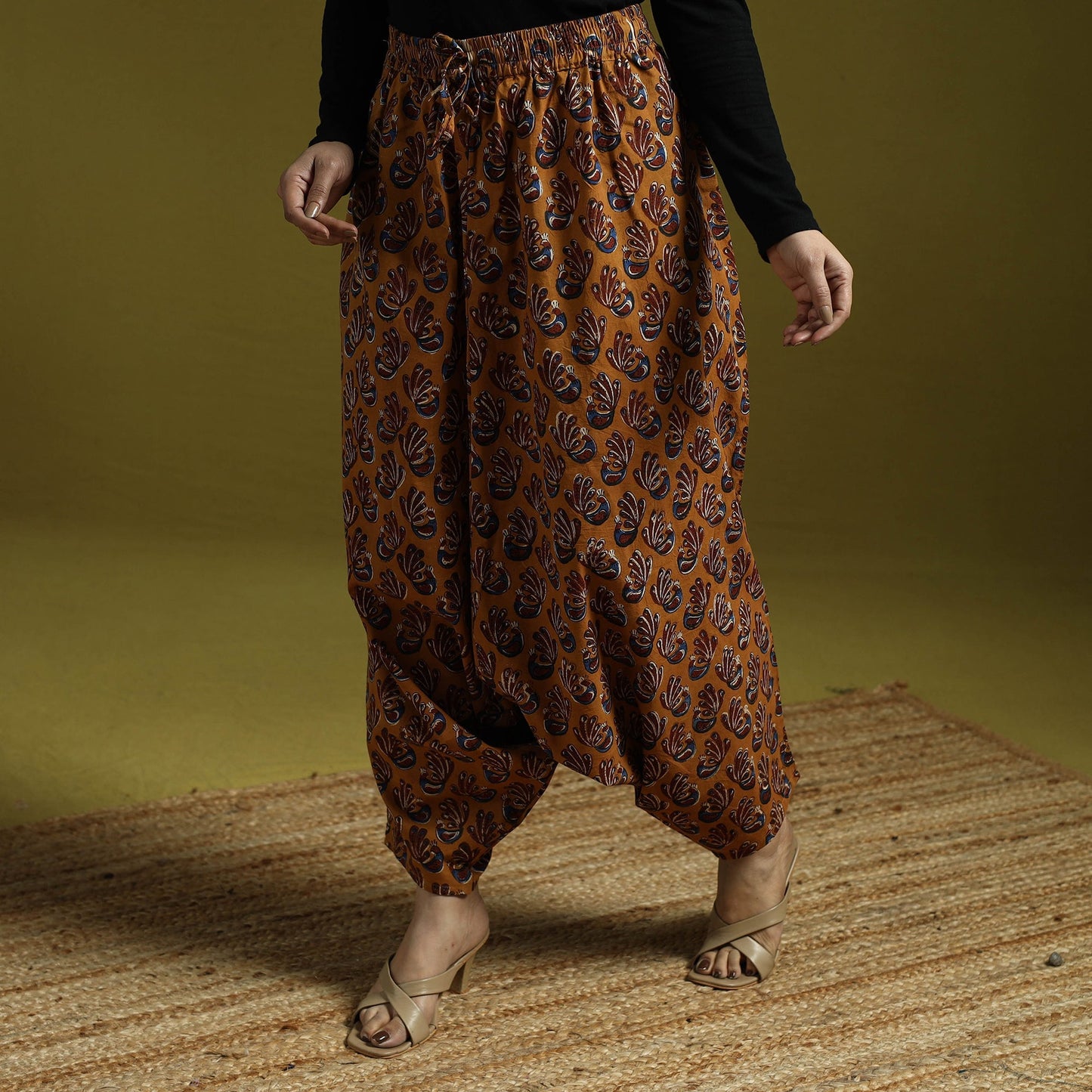 Brown - bagru natural dyed cotton harem pant 15