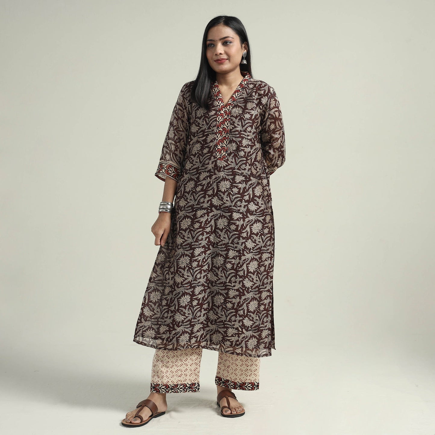 Bagru Kurta with Palazzo & Dupatta Set