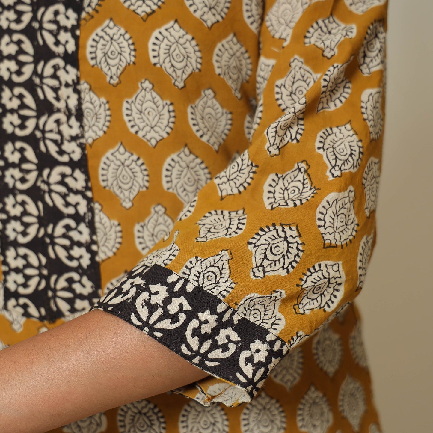 Bagru Block Printed Cotton Kurta with Palazzo & Kota Doria Dupatta Set 11