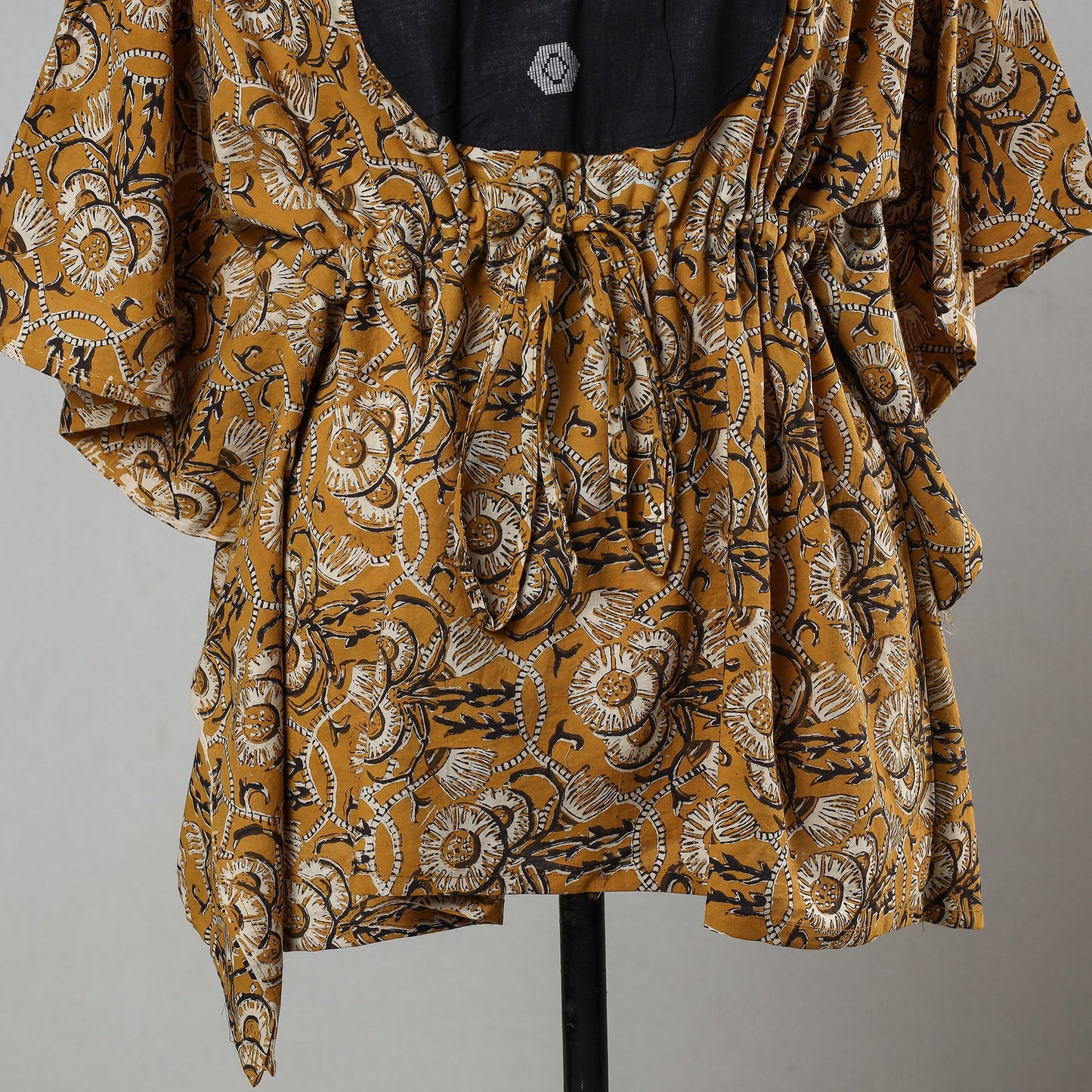 Bagru Block Printed Cotton Kaftan with Tie-Up Waist (Short)