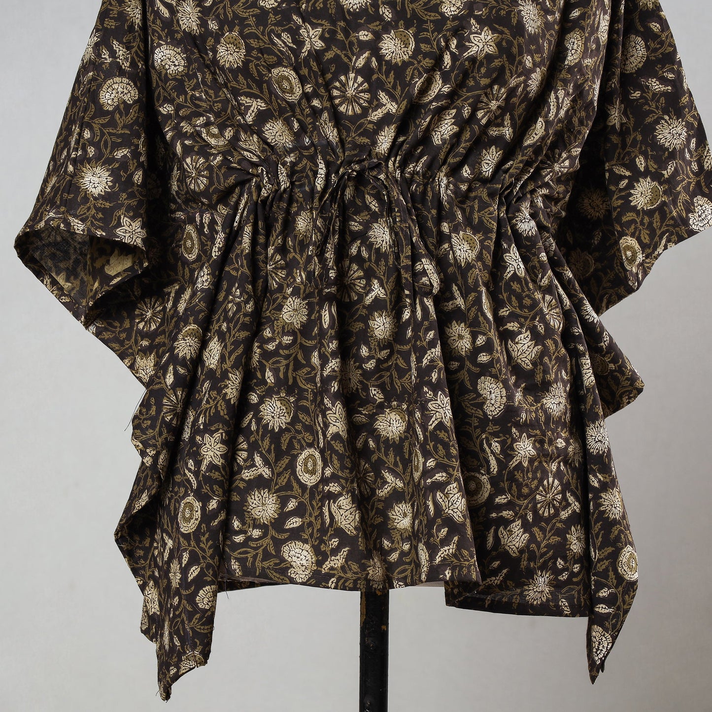 Bagru Block Printed Cotton Kaftan with Tie-Up Waist (Short)