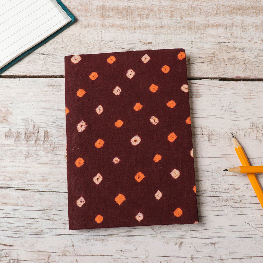 Brown Bandhani Cover Handmade Ruled Paper Notebook