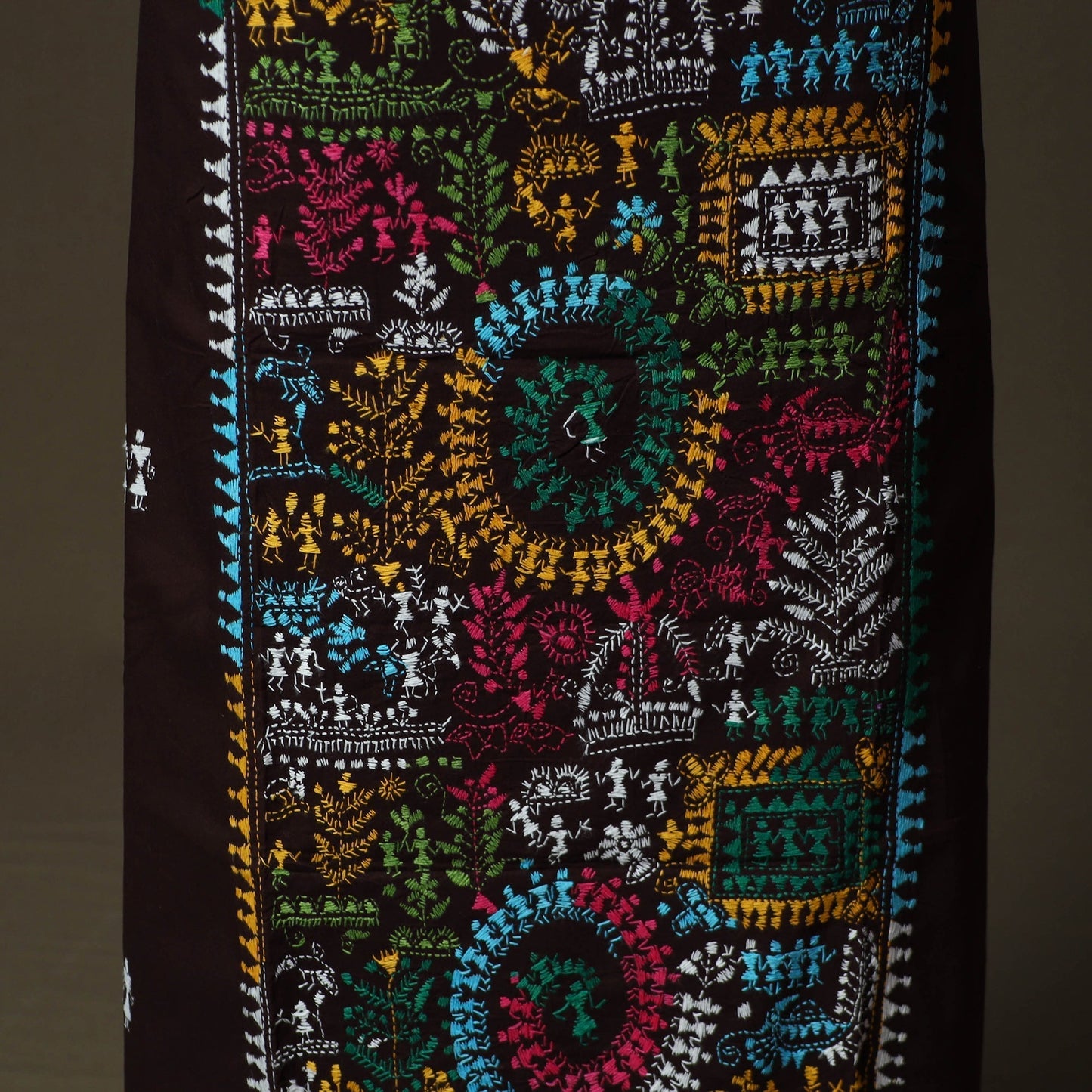 Bengal kantha hand embroidered cotton unstitched kurta