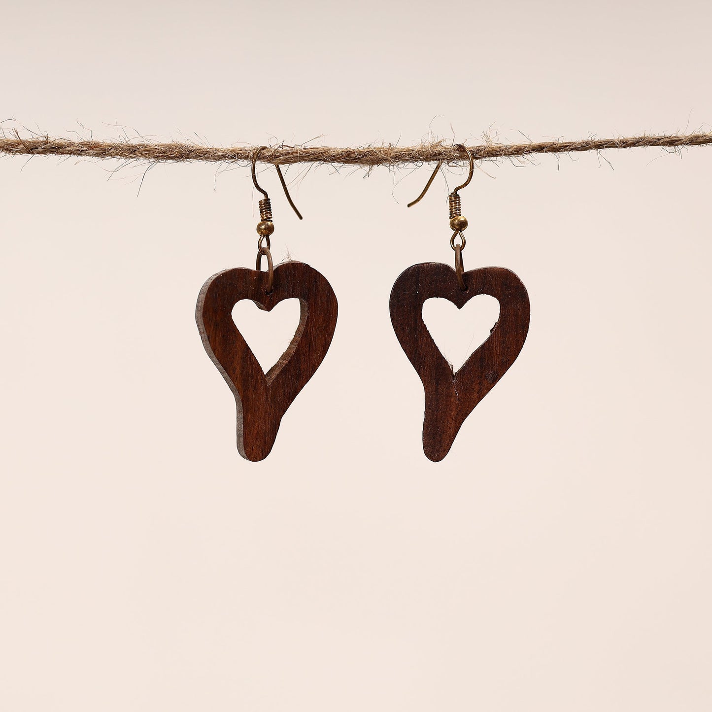 Hand Carved Sheesham Wood Earring Online in India