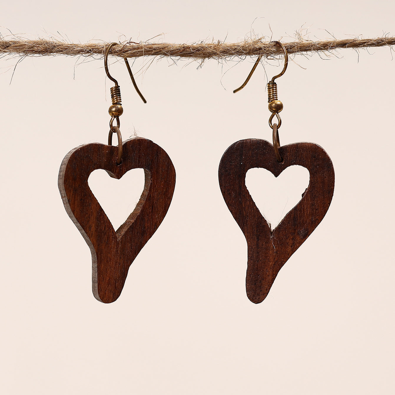 Hand Carved Sheesham Wood Earring Online in India