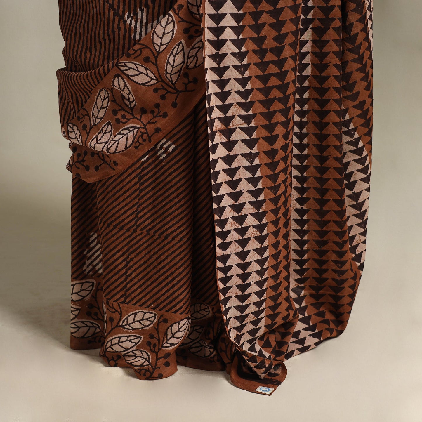 Brown - bindaas art natural dyed cotton saree 03