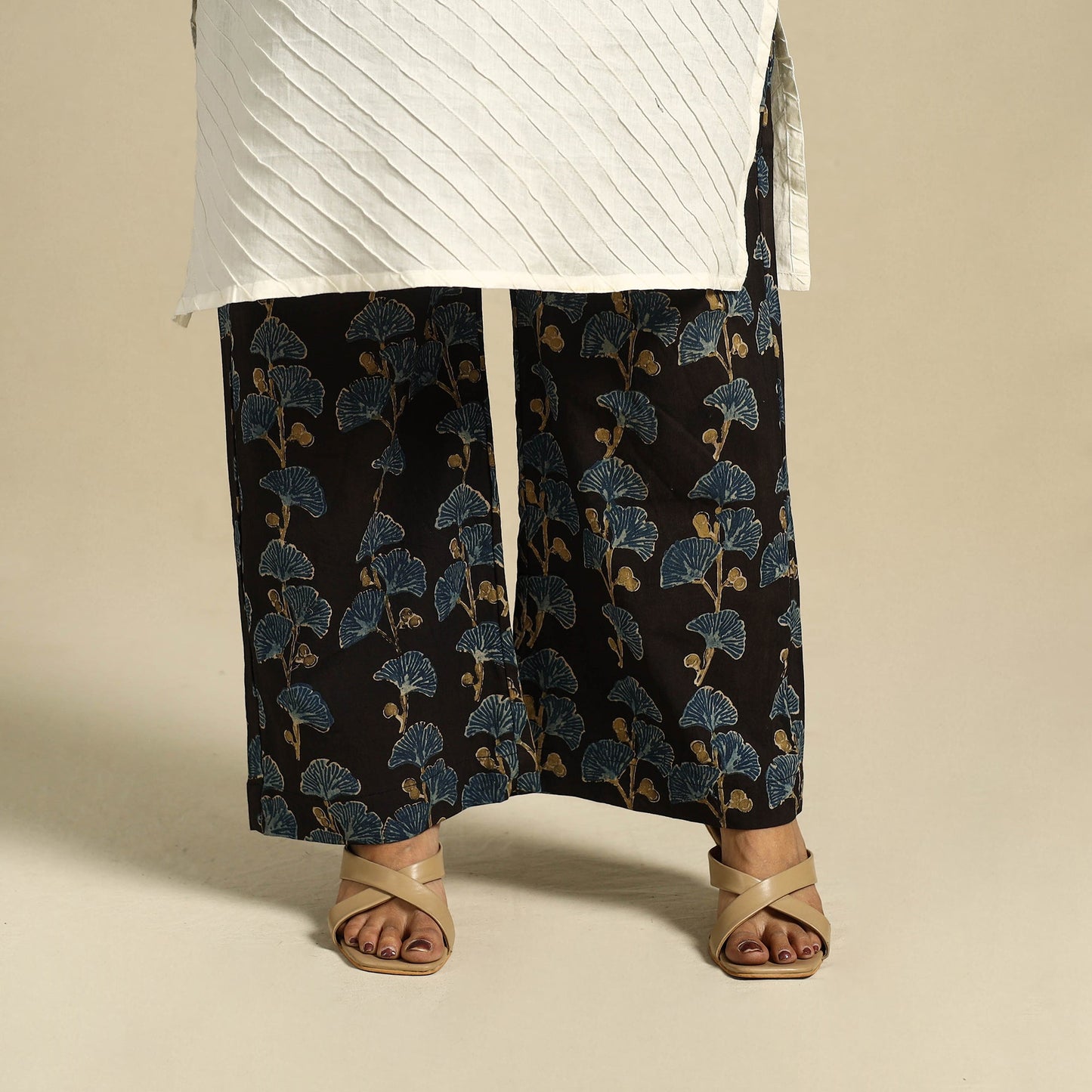 Buy Block Print Cotton Ajrakh Palazzo